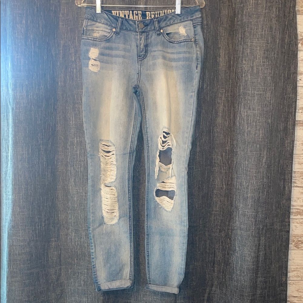 Distressed Light Blue Boyfriend Jeans